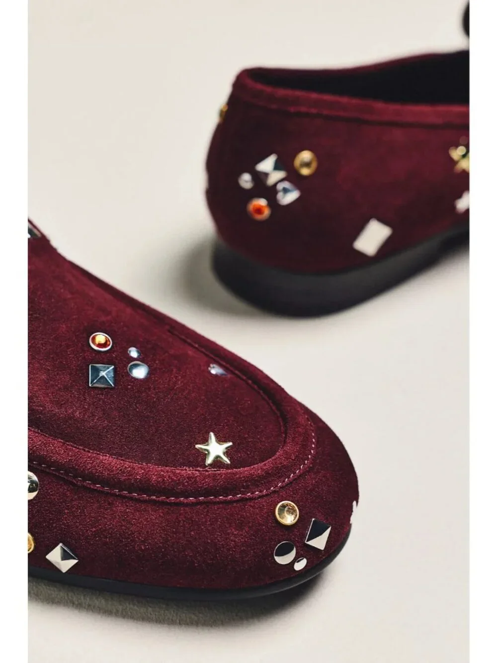Bibi Lou Icon Studded Loafers Wine 40/9